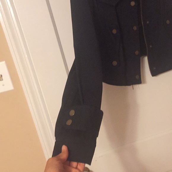 BCBG Maxazria black motorcycle jacket size medium - Picture 9 of 11